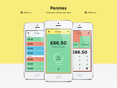 Pennies App - Track your money with ease app color colour dial flat ios iphone keypad list numbers ui