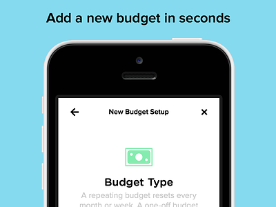 Pennies for iPhone – Budget Setup Screen app budget dollar green ios8 iphone iphone6 money timer