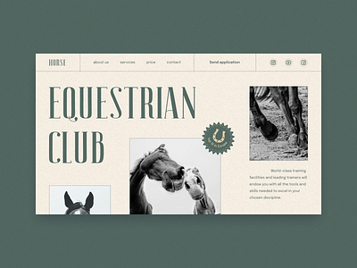 Equestrian Club beidge design equestrian club green horse landing ui