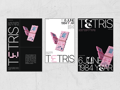 Posters for tetris brutalism design graphic design minimalistic brutalism poster posters tetris ui web design webdesign