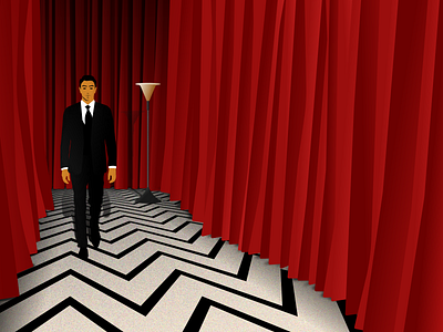 Twin Peaks illustration perspective red room vector zig zag