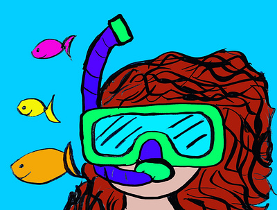 Snorkling design flat illustration web