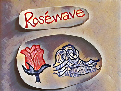 Roséwave 🌹🌊 design flat icon illustration logo typography
