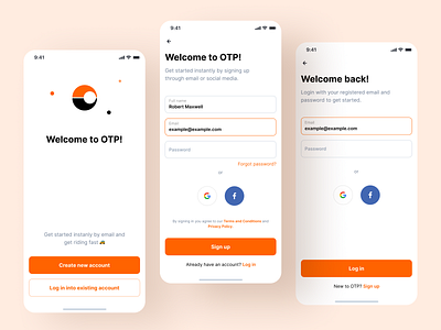 Login and Signup screens app login login form login page login screen mobile app design mobile design mobile ui onboarding signup signup form signup page signup screen signupform splash splash screen ui welcome