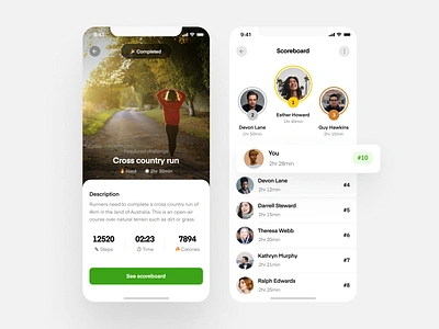 Fitness Challenge Scoreboard app challenge concept concept design exercise exercise app exercises exercising fitness fitness app leader leaderboard leaderboards rank ranking rankings running app scoreboard scorecard ui