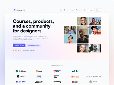 Designership - Homepage Design branding figma landing page ui uidesign web web design