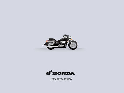 Motomoji: 2007 Honda Shadow Aero VT750 emoji illustration motorcycle vector