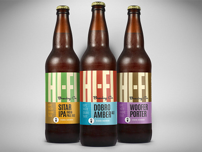 Hi-Fi Brewing Company Bomber Label Designs ales beer brewing hi-fi labels quality sound vintage