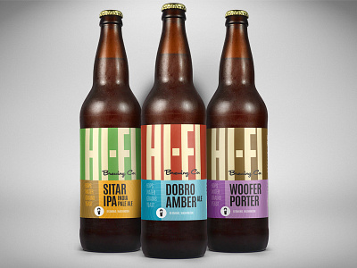 Hi-Fi Brewing Company Bomber Label Designs ales beer brewing hi fi labels quality sound vintage