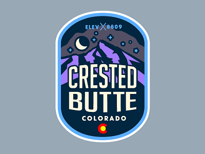Crested Butte Patch colorado moon motorcycle mountains night patch sticker