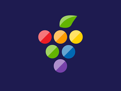 Rainbow Grapes Logo food fruit grapes logo lunch rainbow simple spectrum