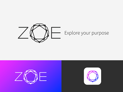 Unused Zoë logo concept V1 connected interconnected rings sage typographic