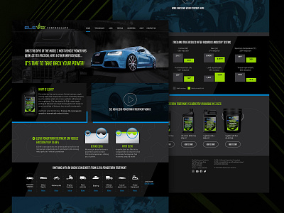 ELEV8 Performance Products Web Site automotive cars dark ui darkmode performance responsive ui uidesign web website website concept