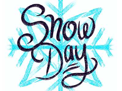 Snow Day lettering procreate snow snowflake