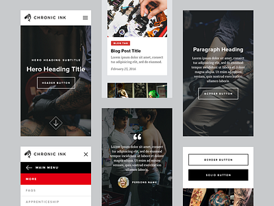 Chronic Ink Mobile UI asian design interface mobile photography shop tattoo type ui ux web website