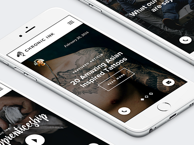 Chronic Ink Mobile Blog asian blog design interface mobile photography shop tattoo typography ui web website