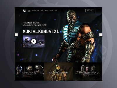 Mortal Kombat Redesign dark design game gaming grid landing layout photography ui web website xbox