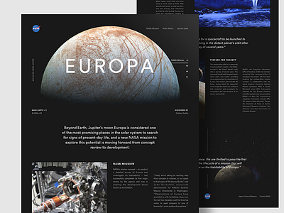 Europa Landing circular grid jupiter landing moon simple site space type ui web web design