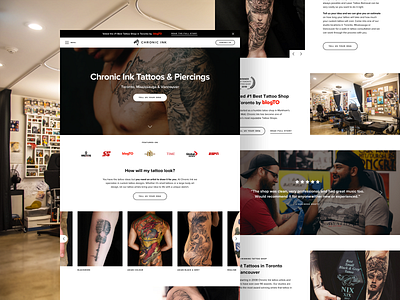 Chronic Ink Home design grid home homepage landing landing page photography tattoo ui ux web website
