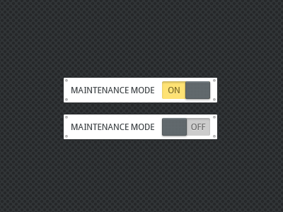 Maintenance mode toggle blue dark option switch toggle yellow