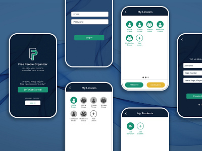 free people organizer / mobile app app branding flat design mobile app ui ux