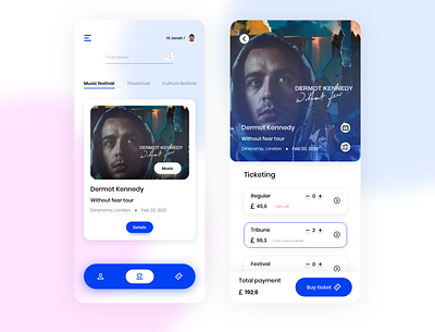 Event and ticketing app UI design app appdesign design dribbble mobile app design ui uidesign uiux ux uxdesign