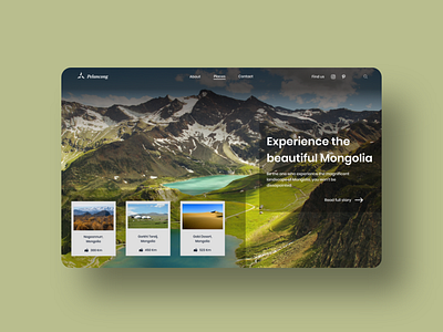 Landing page travel website design