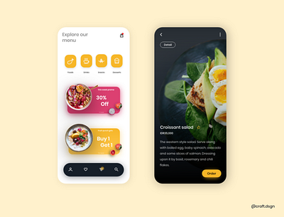 Food order app UI design app appdesign design dribbble mobile app design product design ui uidesign uiux ux