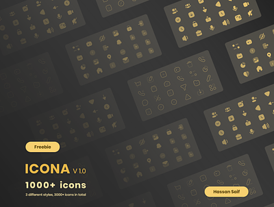 ICONA v1.0 design free freebie icon icona icons ui