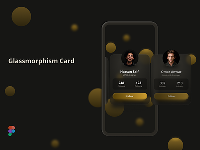 A glassmorphism Card card cards dark design glassmorphism photo ui ux