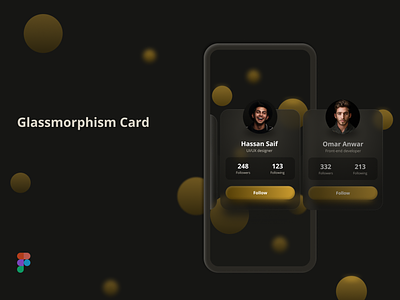 A glassmorphism  Card