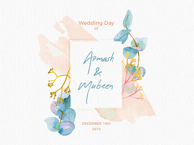 Wedding Card animation art branding design flat illustration lettering minimal typography vector