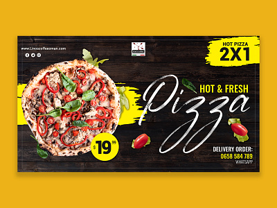 Pizza Offer branding design illustration logo minimal typography ui vector web website