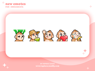 Twitch Emotes · ImManksta discord emote emotes illustration monkey stream streamer twitch