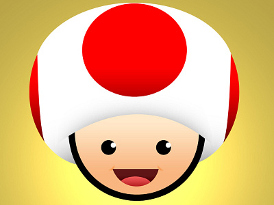 Toad Dribbble drawing layers nintendo toad toadstool vector