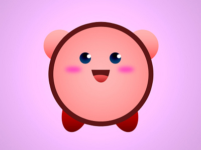 Kirby Dribbble drawing kriby layers nintendo vector