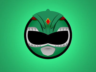 Green Ranger Minimal Websticker green ranger logo design power rangers vector drawing