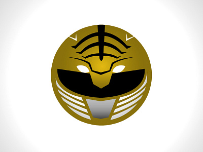 White Ranger Minimal Websticker logo design power rangers vector design