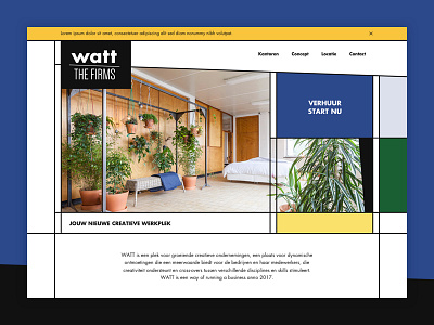 WATT the firms colorful header hero homepage navigation playful website