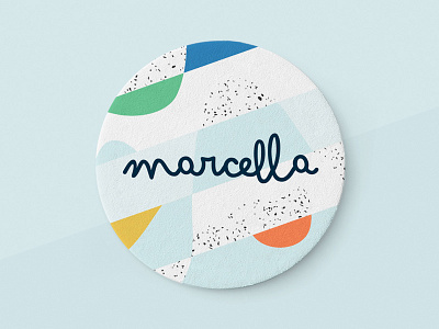 Marcella's birth announcement card announcement card birth announcement brand branding coaster identity logo logotype typography