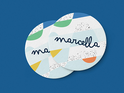 Marcella's birth announcement card announcement card birth announcement brand branding coaster identity logo logotype typography