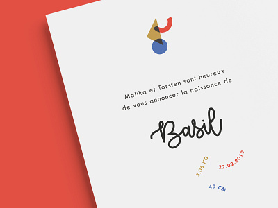 Basil birth announcement birth announcement card branding identity illustration logo print