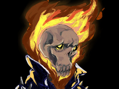 ghostly rider biker blaze comics fire flaming ghost rider leather marvel marvelcomics skull