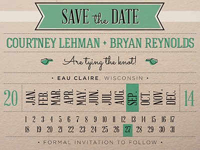 Save the Date invitation invite save the date typography