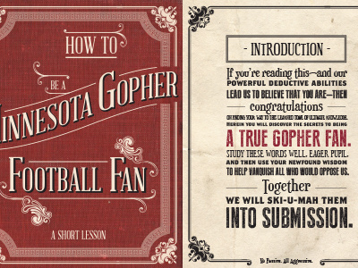How To Be A Minnesota Gopher Football Fan book fan guide football gopher football gophers mn football mn gophers typography
