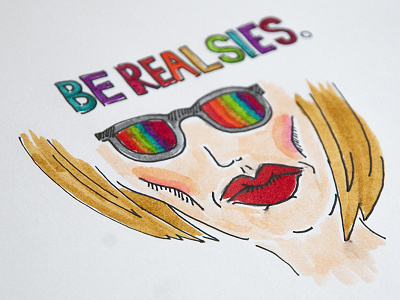 Be Real-sies be real drawing hand lettering handlettering rainbow watercolor watercolor markers