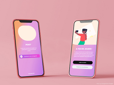 Post' app design application design color colorful connection design design app first design mobile app mobile app design mobile design social media welcome page