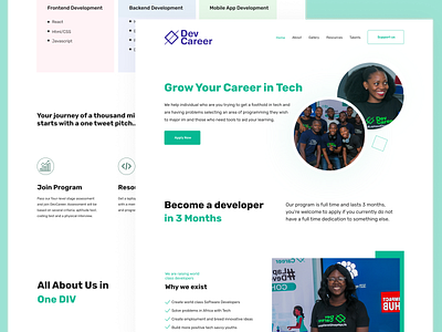 DevCareer Homepage design hompage product design ui uiux