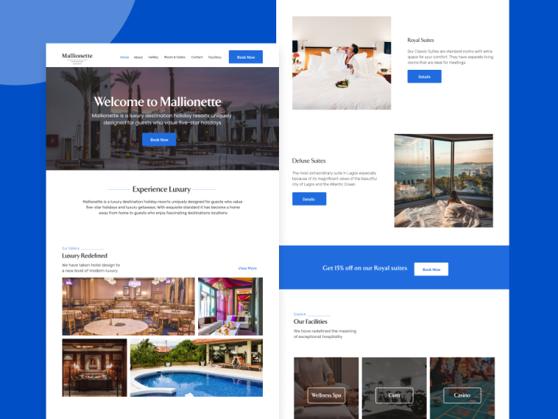 Hotel - Home Page by Meyene Udoh on Dribbble