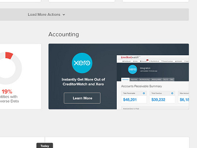 Xero Integration accounting call to action dashboard outline button xero